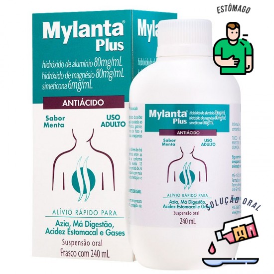 Mylanta Plus sabor menta 240 ml
